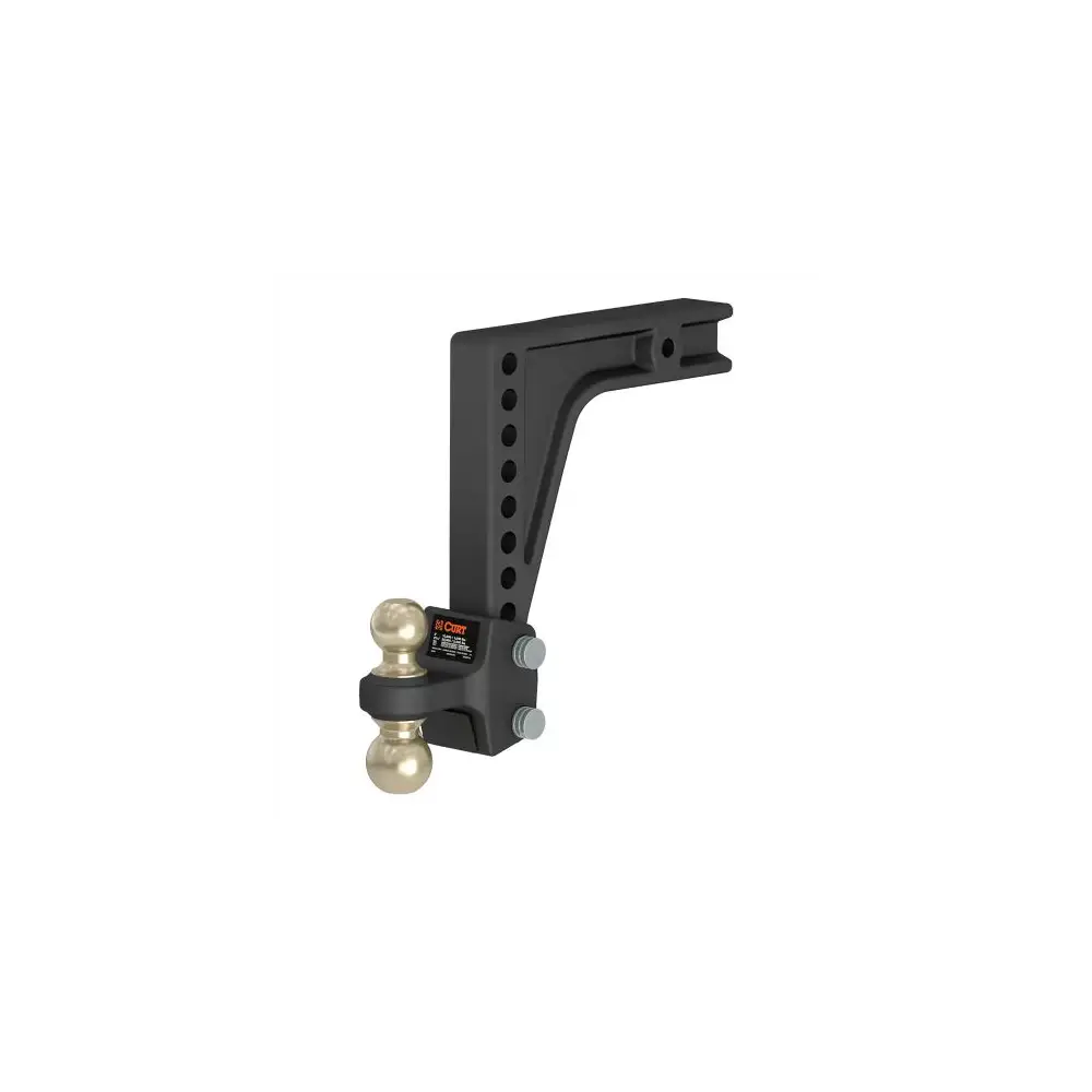 HD Deep-Drop Adjustable Hitch Ball Mount with Dual Ball - 2-1/2" Shank, 20K - CUR45939